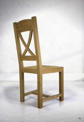 Chaise Olivier réalisée en Chêne massif de style Campagnard Finition traditionnelle