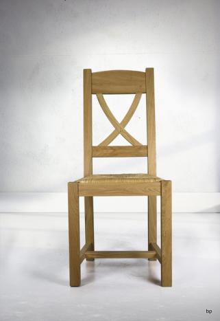 Chaise Olivier réalisée en Chêne massif de style Campagnard Finition traditionnelle