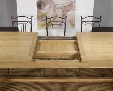Table de Ferme Axel réalisée en Chêne Massif 250x100 + 2 allonges de 45 cm Finition traditionnelle