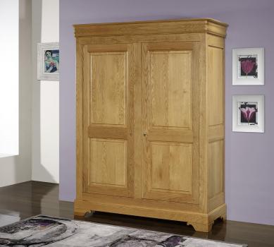 Armoire 2 portes Salomé réalisé en Chêne massif de style Louis Philippe