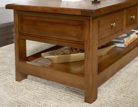Table basse rectangulaire Jean-Baptiste réalisée en chêne de style Louis Philippe Campagnard