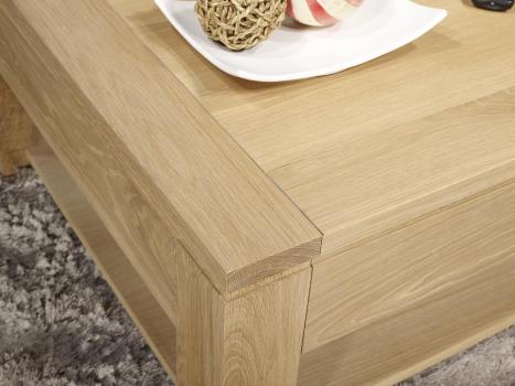 Table basse Jean-Gabriel réalisée en Chêne Massif Ligne Contemporaine Finition Chêne brossé