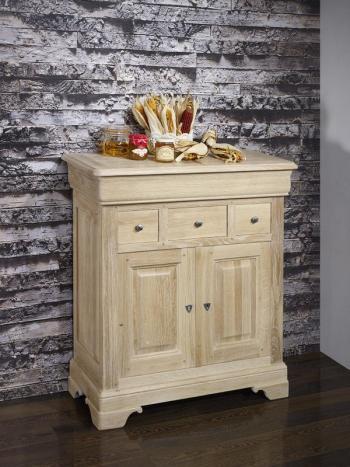Petit Buffet 2 portes 4 tiroirs Thimoty réalisé en chêne massif de style Louis Philippe