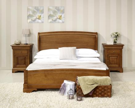  Lit Paul 160x200 en Chêne Massif de style Louis Philippe Finition chêne Moyen