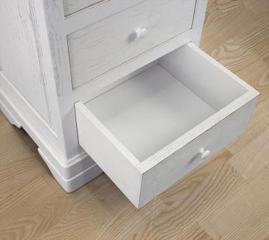Chiffonnier 6 tiroirs Benjamin réalisé en Chêne Massif de style Louis Philippe Finition Chêne Brossé Ivoire