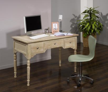 Bureau 1/2 ministre Jean-Charles en Chêne de style Louis Philippe Finition Chêne Brossé