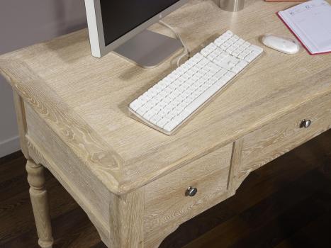 Bureau 1/2 ministre Jean-Charles en Chêne de style Louis Philippe Finition Chêne Brossé