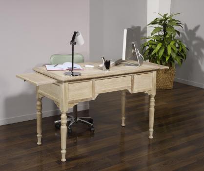 Bureau 1/2 ministre Jean-Charles en Chêne de style Louis Philippe Finition Chêne Brossé