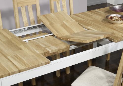 Table de repas rectangulaire Alexandre 200x100 réalisée en Chêne Ligne Contemporaine Finition Chêne Naturel et Ivoire