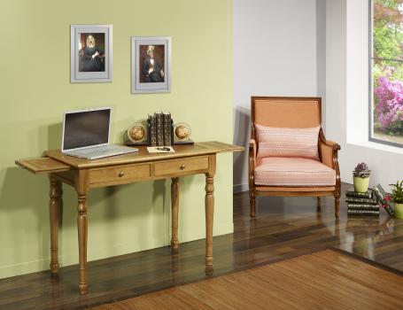 Table à écrire 2 tiroirs réalisée en Chêne de style Louis Philippe Largeur 100 
