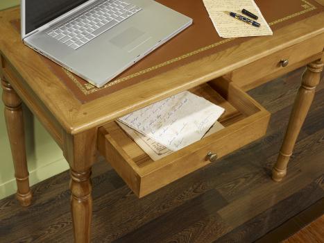 Table à écrire 2 tiroirs réalisée en Chêne de style Louis Philippe Largeur 100 