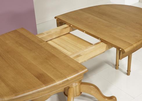 Table ovale 170x100 en Chêne Massif de style Louis Philippe 3 allonges de 40 cm
