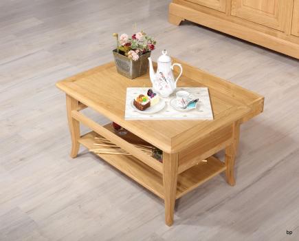 Table Basse rectangulaire Alexandre réalisée en Chêne de style Louis Philippe Longueur 85 cm