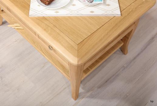 Table Basse rectangulaire Alexandre réalisée en Chêne de style Louis Philippe Longueur 85 cm