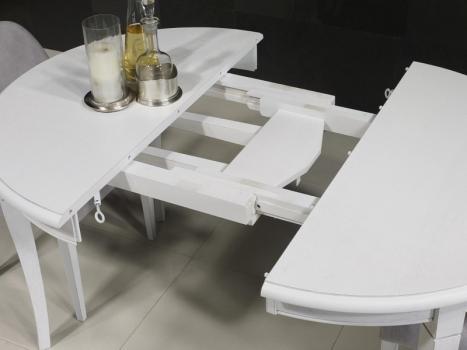 Table ronde Fabien réalisée en Chêne massif de style Louis Philippe DIAMETRE 120 4 allonges de 40 cm