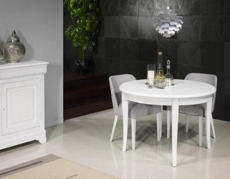 Table ronde Fabien réalisée en Chêne massif de style Louis Philippe DIAMETRE 120 4 allonges de 40 cm