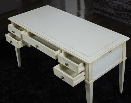 Bureau Ministre 5 tiroirs Xavier, réalisé en Chêne massif de style Directoire 