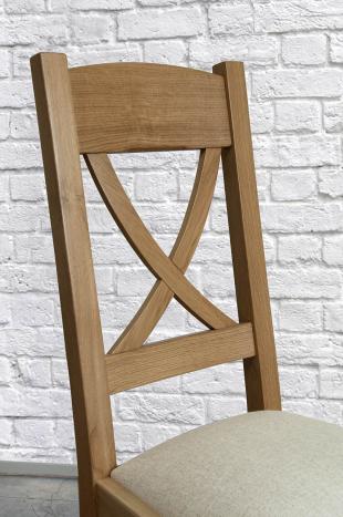 Chaise Olivier réalisée en Chêne massif de style Campagne Assise Tissu