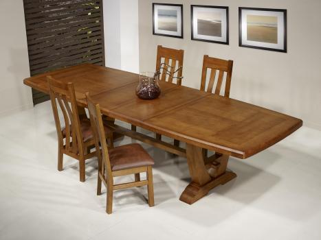 Table Monastère Eliot 220x110 réalisée en Chêne Massif 2 ALLONGES DE 45 CM