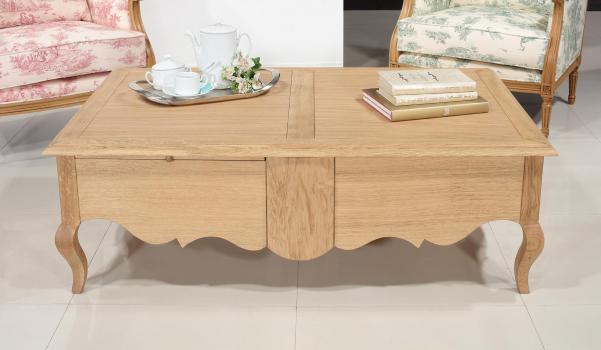Table Basse rectangulaire Charles réalisée en Chêne de style Louis xv SEULEMENT 1 DISPONIBLE