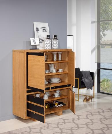 Bahut 4 portes 2 tiroirs réalisé en Chêne Massif de style Contemporain Vintage