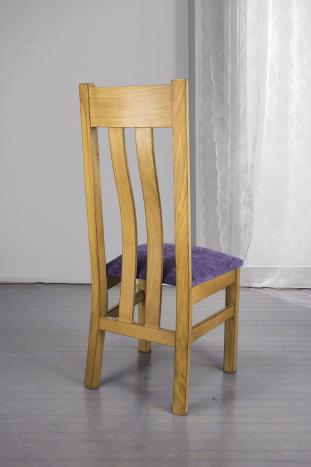 Chaise Léonor réalisée en Chêne Massif Assise tissu mauve