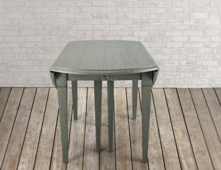 Table ronde à volets, Diamètre 110 réalisée en chêne massif de style Louis Philippe 5 allonges de 40 cm 8 pieds fuseaux