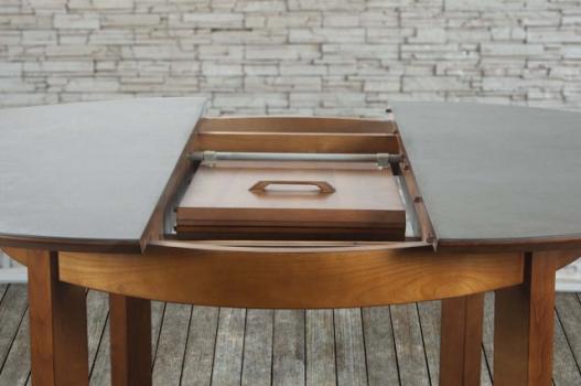 Table ronde Emy réalisée en chene de ligne contemporaine  plateau céramique