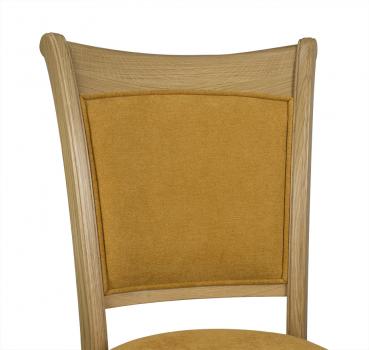 Chaise Benjamin en chêne massif de style Louis Philippe Tissu Moutarde