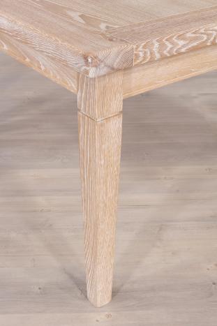 Table de Campagne 120x120 réalisé en Chêne Massif 2 allonges de 40 cm Finition Chêne Brossé Naturel