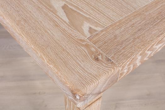 Table de Campagne 120x120 réalisé en Chêne Massif 2 allonges de 40 cm Finition Chêne Brossé Naturel