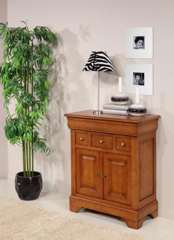 Petit Buffet Thimoty 2 portes 4 tiroirs en chêne massif de style Louis Philippe Finition chêne moyen