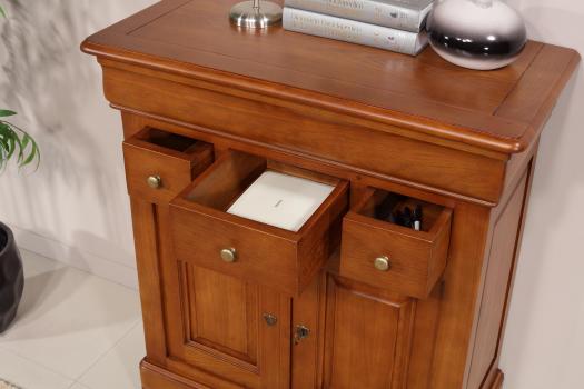 Petit Buffet Thimoty 2 portes 4 tiroirs en chêne massif de style Louis Philippe Finition chêne moyen