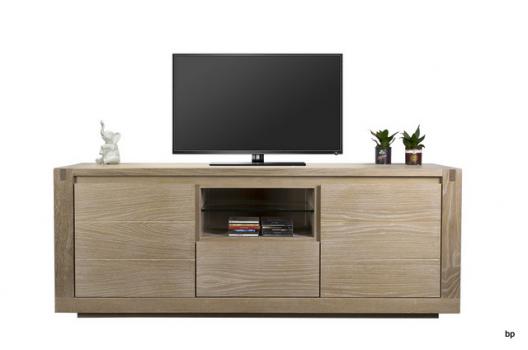 Meuble TV Mathis réalisé en Chêne de ligne contemporaine 160 de large SEULEMENT 1 DISPONIBLE