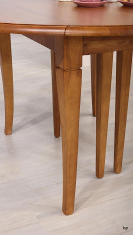 Table ronde à volets DIAMETRE 120  en chêne massif de style Louis Philippe 5 allonges de 40 cm 