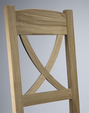 Chaise Olivier réalisée en Chêne massif de style Campagne Assise Tissu Finition Chêne Brossé