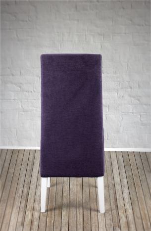 Chaise Loann en Hêtre massif, assise et dos capitonnés de couleur Violet
