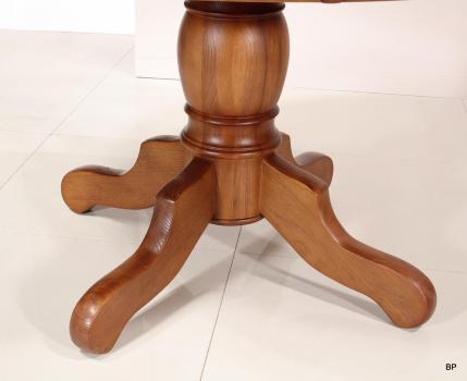 Table ronde pieds central réalisée en Chêne de style Louis Philippe DIAMETRE 120 - 2 ALLONGES DE 40 CM