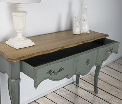 Console Cyrille réalisée en Chêne et merisier de style Louis XV