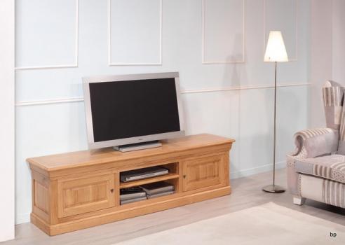 Meubles TV 16/9eme Alexandre réalisé en Chêne Massif de style Louis Philippe  Longueur190 cm