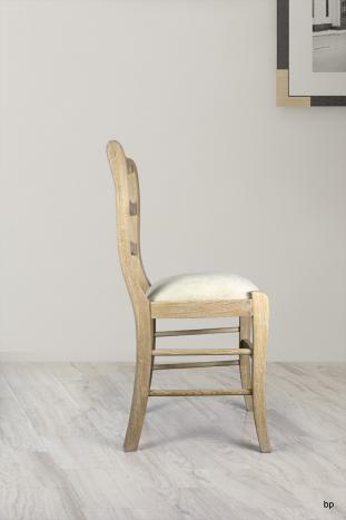 Chaise Jean-Lou en Chêne massif de style Louis Philippe Elastron Boston tofee