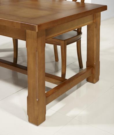 Table de ferme rectangulaire AXEL réalisée en Chêne massif 160x100 + 2 allonges de 45 cm