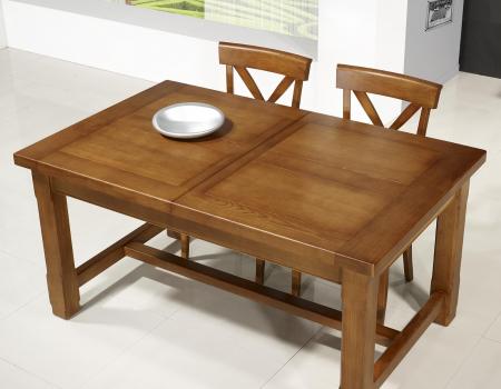 Table de ferme rectangulaire AXEL réalisée en Chêne massif 160x100 + 2 allonges de 45 cm