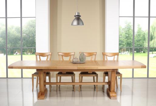 Table Monastère Eliot 220x110 réalisée en Chêne Massif avec 2 ALLONGES 