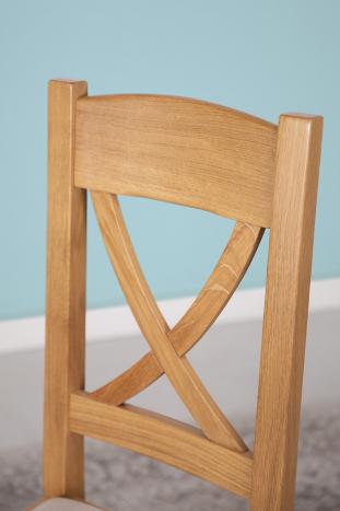 Chaise Olivier réalisée en Chêne massif de style Campagnard Assise Tissu d'ameublement APOLLO ELEPHANT 