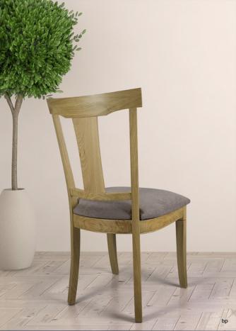Chaise Arthur réalisée en Chêne Massif de style Louis Philippe Assise tissu aldecco