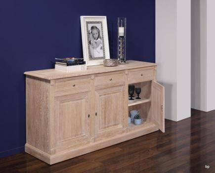 Buffet 3 portes 3 tiroirs Valentin, réalisé en Chêne massif de style Directoire 