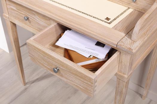 Bonheur du Jour Louis réalisé en Chêne de style Directoire Finition Chêne Brossé Blanchi
