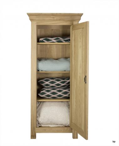 Armoire ou Bonnetière 1 porte Emeric réalisée en Chêne Massif de style Campagne Finition Chêne Brossé Naturel