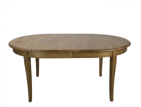 Table ovale Christophe 180*120 réalisée en Chêne Massif de style Louis Philippe 2 allonges incorporées de 40 cm